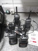 5 x Hytera walkie talkies, 4 x bases, model CH10A07. Located at main schoolPlease note: This lot, fo