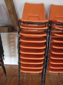 10 x plastic stacking chairs. Located at main schoolPlease note: This lot, for VAT purposes, is sold