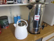 Swan hot water urn, kettle, Daewoo microwave, 750w. Located at Church FarmPlease note: This lot, for