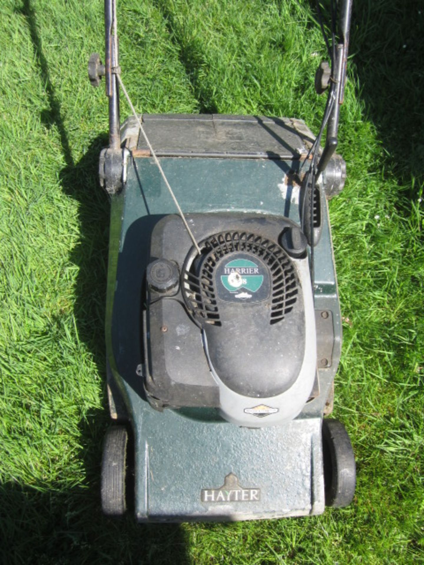 Hayter Harrier pedestrian petrol lawn mower. Located at main schoolPlease note: This lot, for VAT - Image 2 of 2