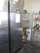 Valera stainless steel commercial single door fridge, approx. size: 700mm x 850mm x 2m -