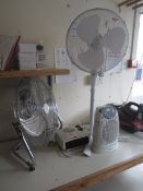 2 x assorted fans, 2 x various electric heaters. Located at 6th form premisesPlease note: This
