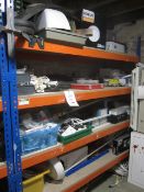 Quantity of electrical consumables including Conor track lights, solar motion sensor lights,