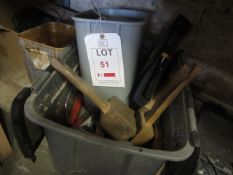 Quantity of assorted carpenters tools including chisels, mallets, rasps, saws etc. Located at main