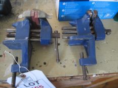 2 x workbench vices. Located at Church FarmPlease note: This lot, for VAT purposes, is sold under