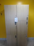 5 x wood effect 3 door personnel lockers. Located at main schoolPlease note: This lot, for VAT