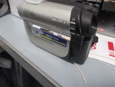 Sony Handyman hybrid wide LCD DCR-DVD150 digital video camera. Located at main schoolPlease note:
