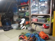 Assorted camping equipment including ruck sacks, camping mats, Vango, Banshee 300, Mohawk tents,