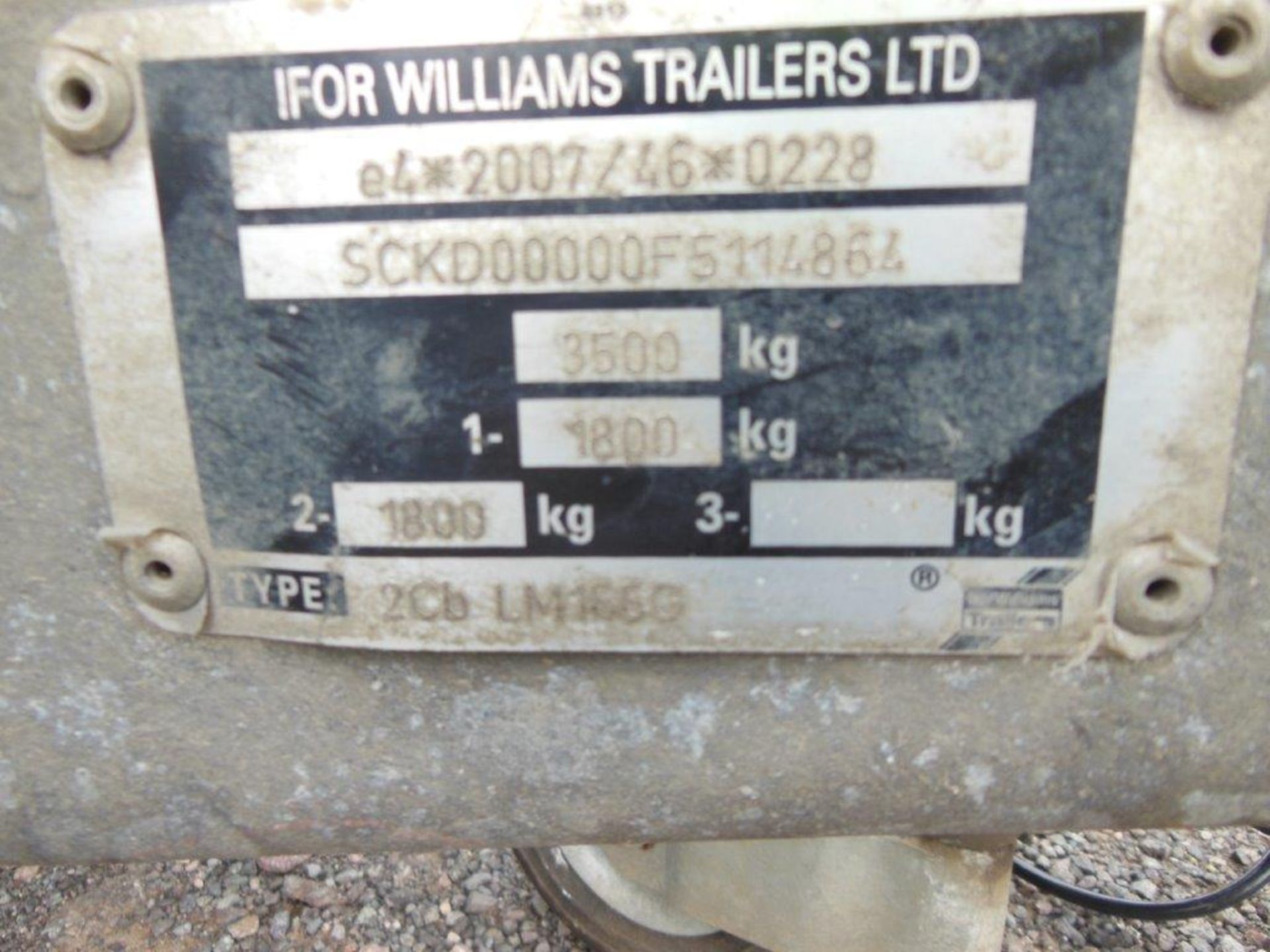 Ifor Williams 2CbLM166g twin axle trailer with drop down sides, serial no: SCKD00000FS114864, - Image 3 of 3