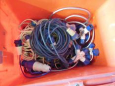 Box of 16 amp and 32 amp electrical cables and connectors
