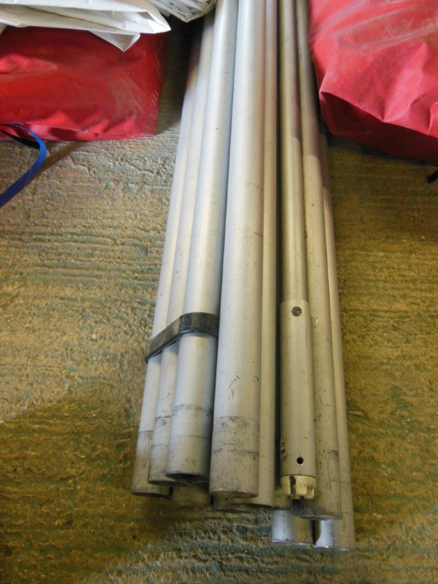 Tentnology 20ft square marquee canopy with 2 walls, 2 windows, poles, stakes and box of fittings. - Image 4 of 5