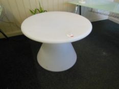 Lumaform LED plastic circular pedestal table