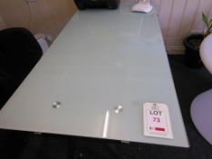 Glass top office table 1600mm x 800mm