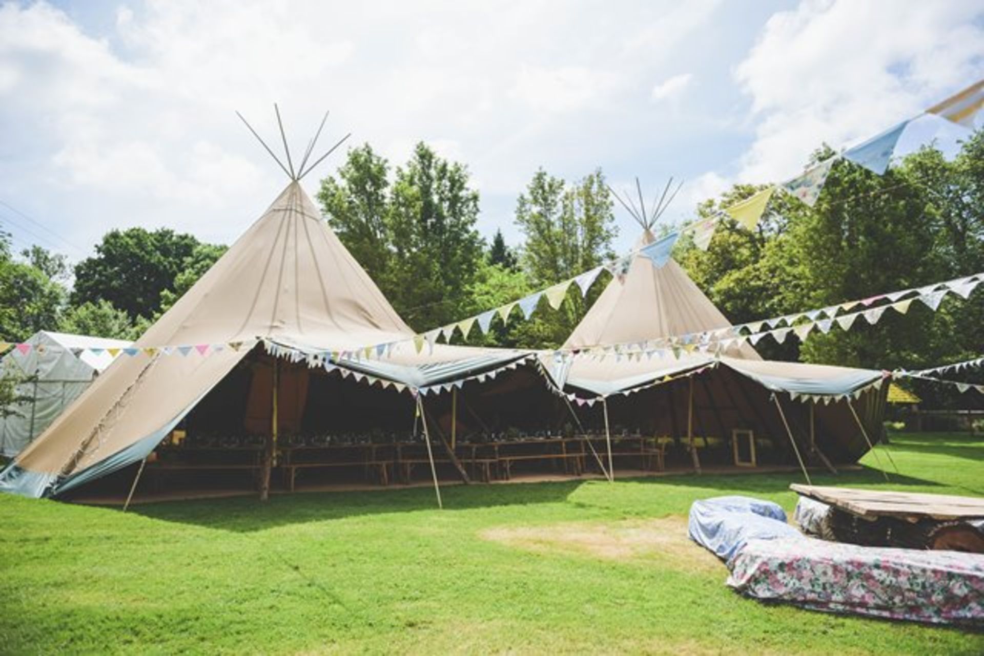 Two Tentipi Stratus 72 Traditional Nordic Style Tipi, (2016 Canvas) Diameter 10.4m Height 9m c/w