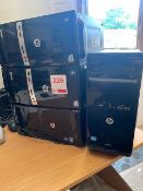 Two Hewlett Packard Pro Intel Core i5 desktop PC's, two Hewlett Packard 500B MT Intel Pentium