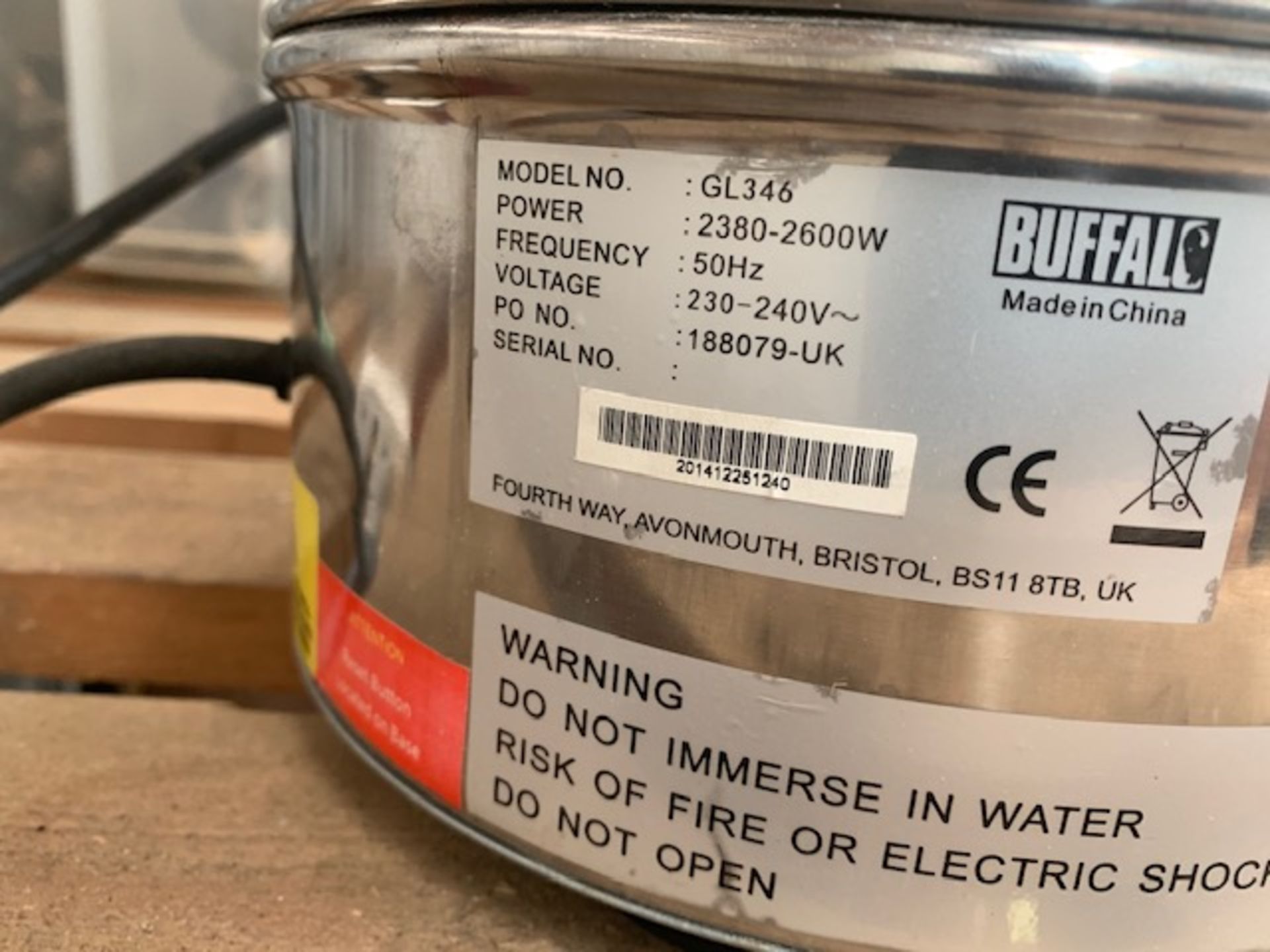 Buffalo GL346 240v water heater - Image 2 of 2