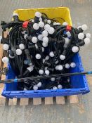 Three lengths of festoon join together lighting c/w eight holding stakes