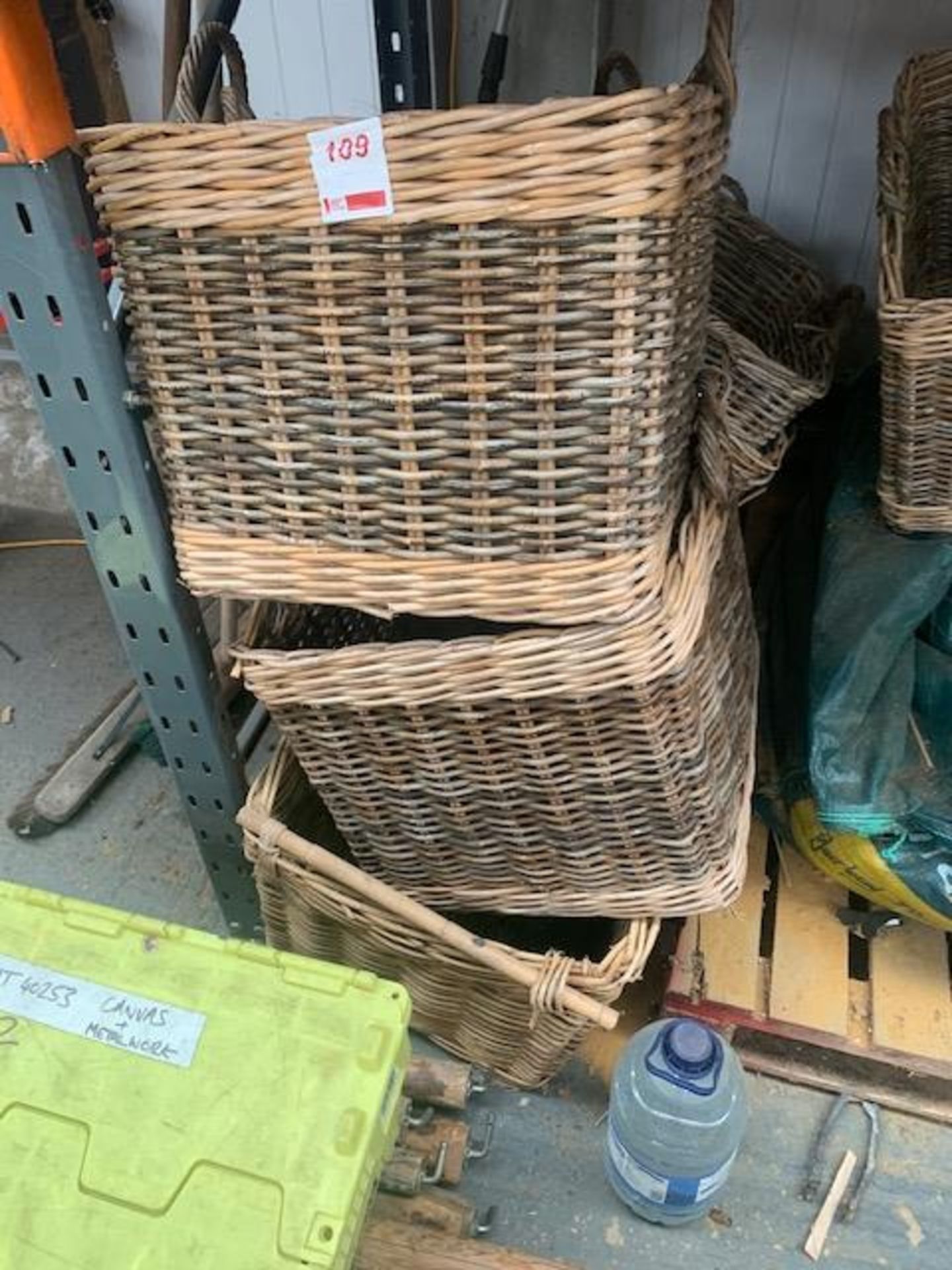 Eight various wicker baskets