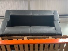 Two black Ikea leatherette 2 seater sofas