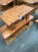 Three rustic solid oak tables/benches