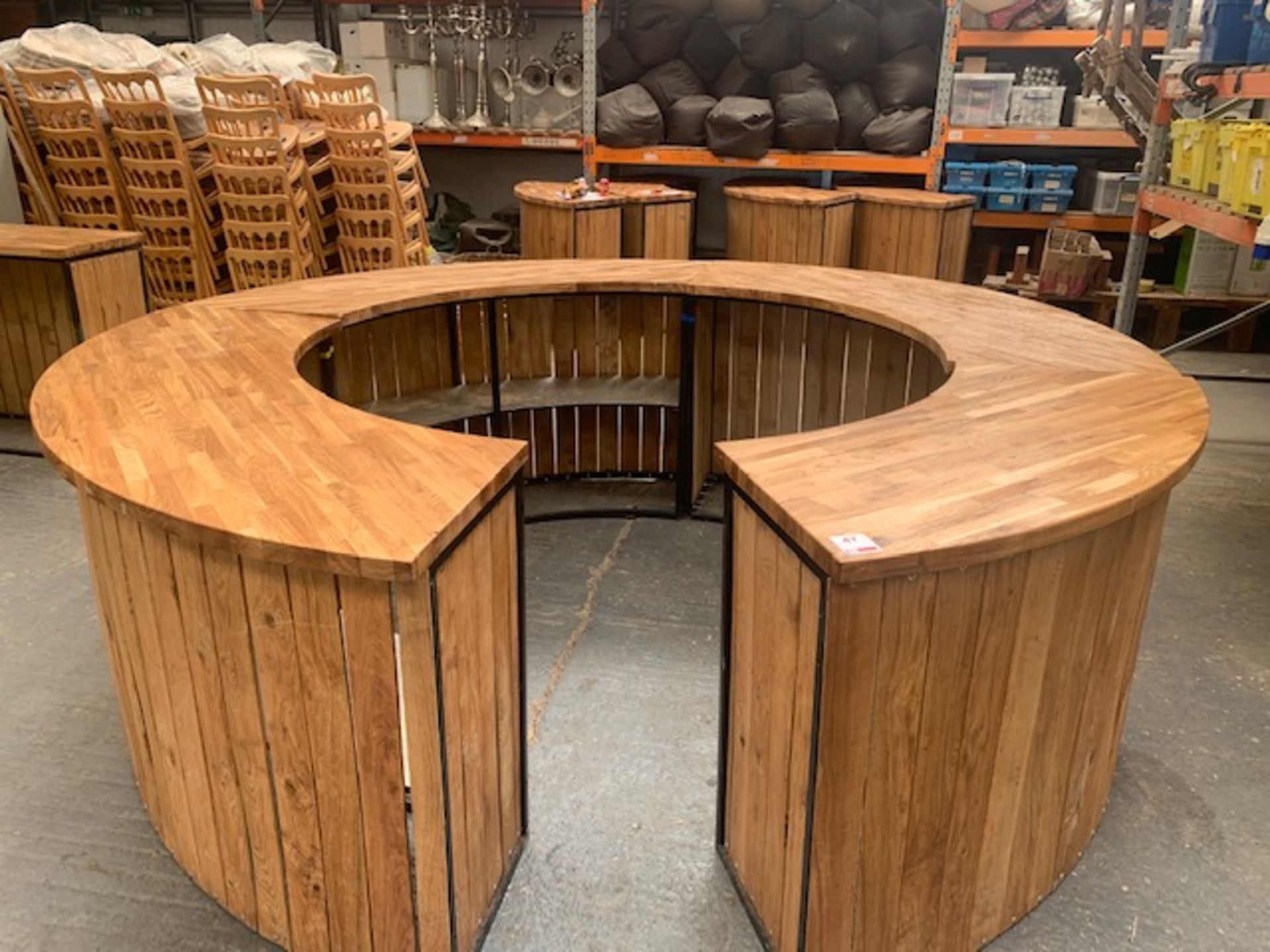 Circular or Oblong 5 section oak top events bar circular Size L 3100mm W 3100mm H 1050mm Oblong Size - Image 6 of 7