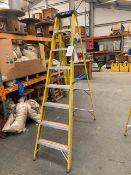 Youngman Fibreglass 7 step plus tray A frame ladder Height 2.17m