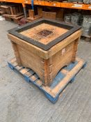 Solid Oak fire pit c/w ash collection tray L 800mm W 800mm H 620mm