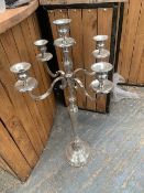 Five metal 5 arm candelabras height 1030mm