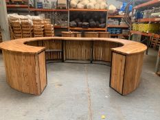 Circular or Oblong 5 section oak top events bar circular Size L 3100mm W 3100mm H 1050mm Oblong Size