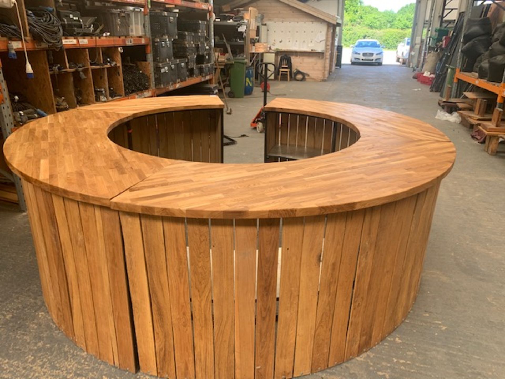 Circular or Oblong 5 section oak top events bar circular Size L 3100mm W 3100mm H 1050mm Oblong Size - Image 7 of 7