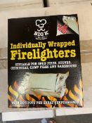 Nine boxes (16 per box) of Big K individually wrapped firelighters