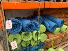Six Adtrex blue self inflating single camping mattresses