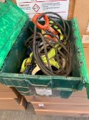 Safety Box containing 30m tape measure, safety harness 9m safety line, fall arrester, 20m winching