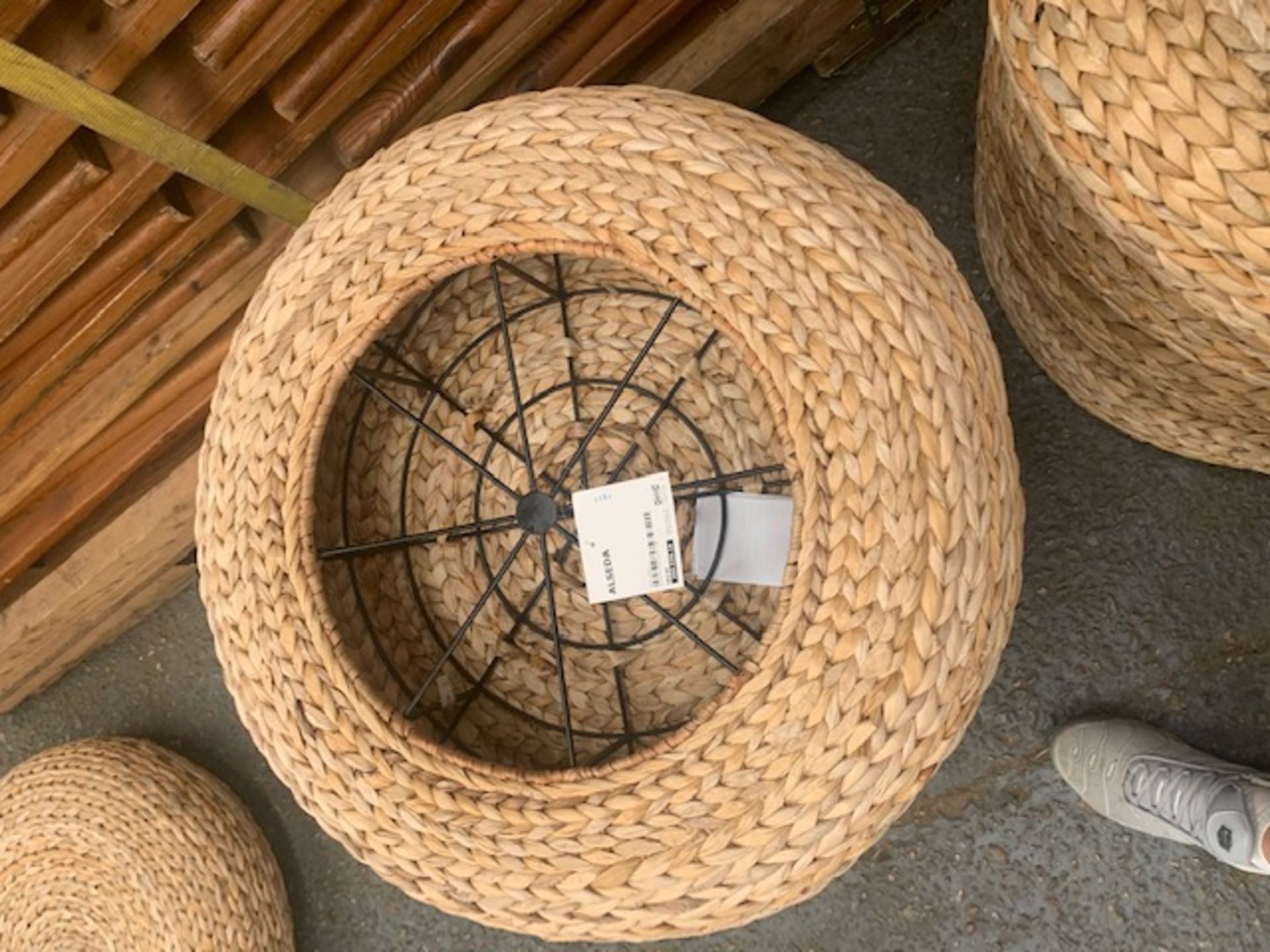 Eight Ikea Alseda wicker circular lounge seats - Image 2 of 3