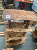 Four rustic solid oak tables/benches