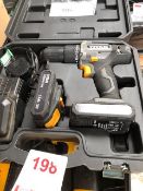 Titan cordless drill c/w 2 batteries, case and charger