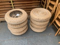 Eight Ikea Alseda wicker circular lounge seats