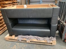 Two black Ikea leatherette 2 seater sofas