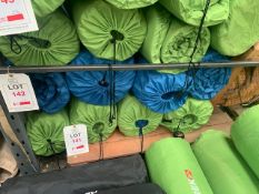 Four Adtrex blue self inflating single camping mattresses