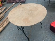 Four circular folding tables diameter 900mm height 750mm