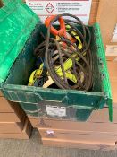 Safety Box containing 30m tape measure, safety harness 9m safety line, fall arrester, 20m winching