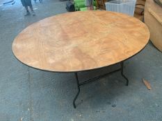 Five circular folding tables diameter 1830mm height 770mm