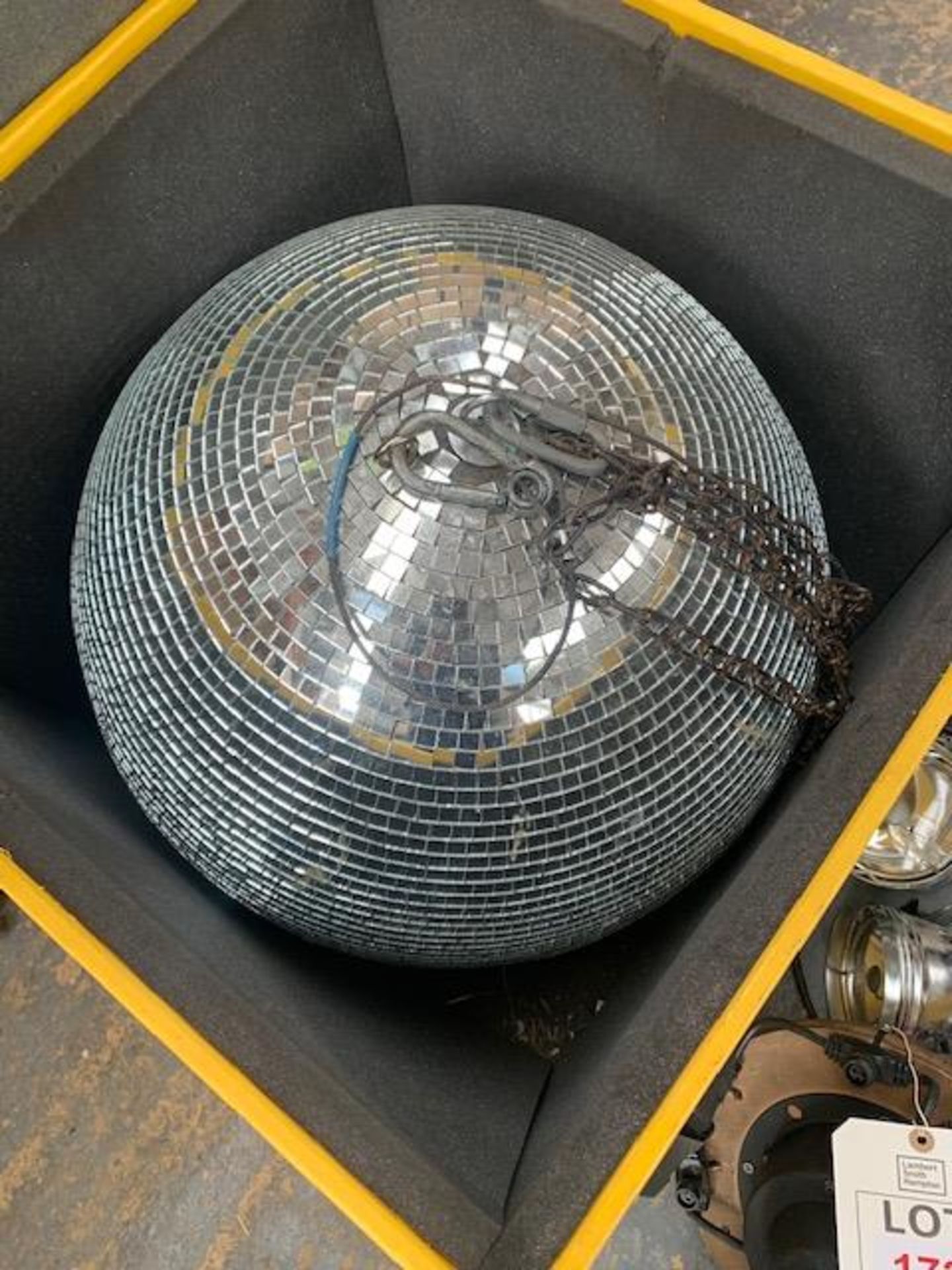 Disco Ball Upgrade for Tentipi Stratus 72 lighting system comprising disco ball in flight case, ball