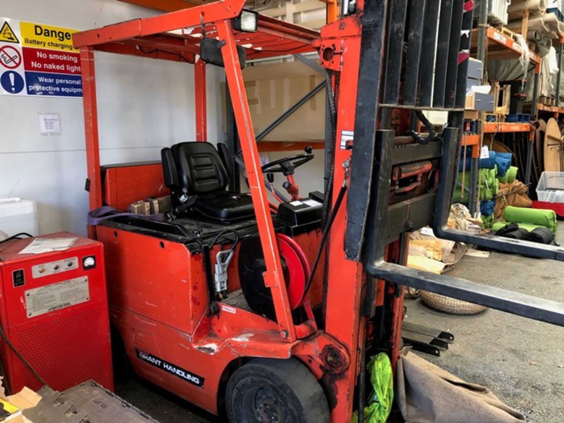 Lansing Ltd FOER 15.120TL electric 1.6kg side shift fork lift truck with 4.7m Heli Mast c/w