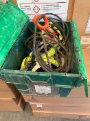 Safety Box containing 30m tape measure, safety harness 9m safety line, fall arrester, 20m winching