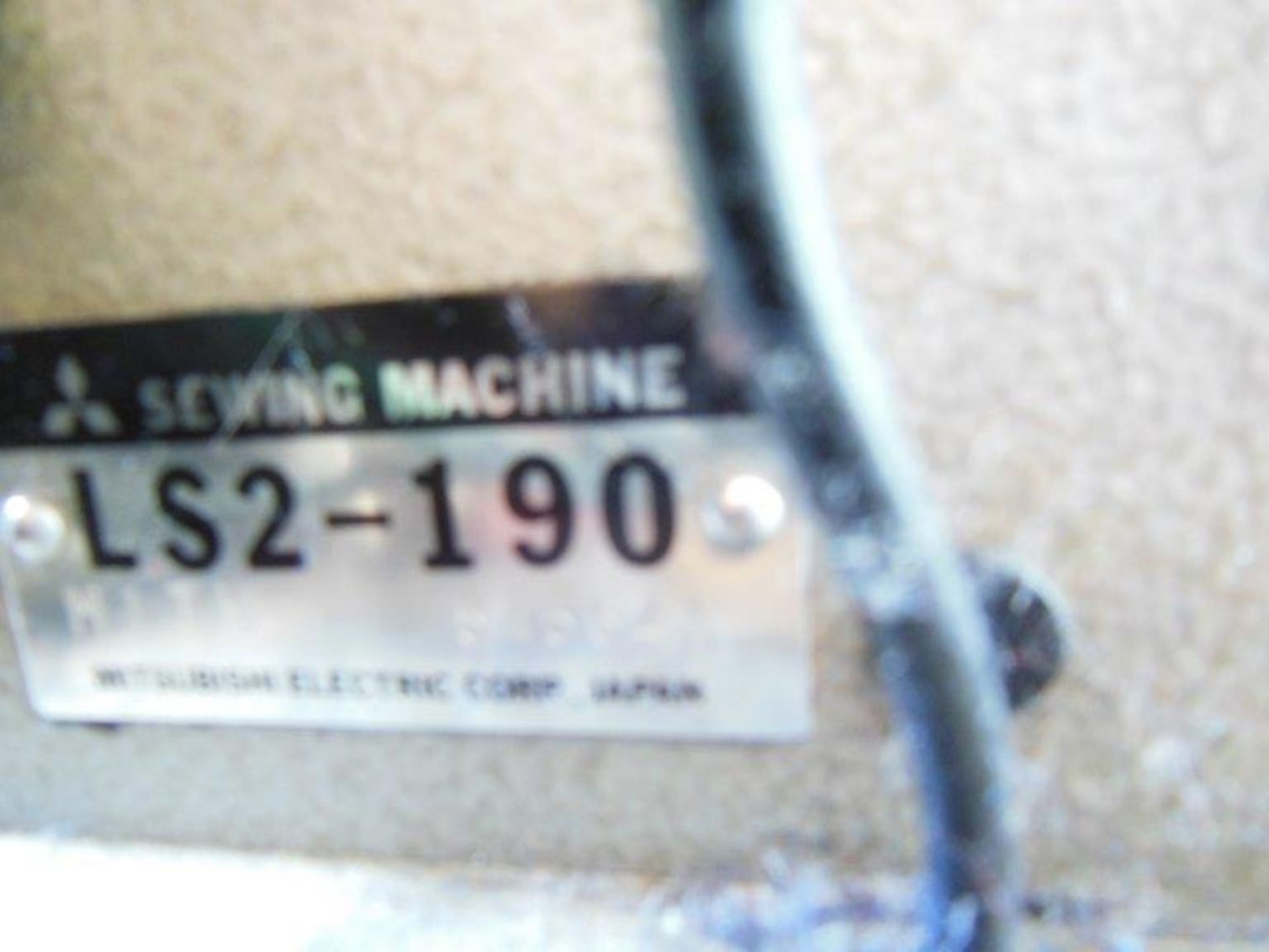 Mitsubishi LS2-190 industrial flatbed sewing machine, three phase. NB: this item has no CE marking. - Image 3 of 3