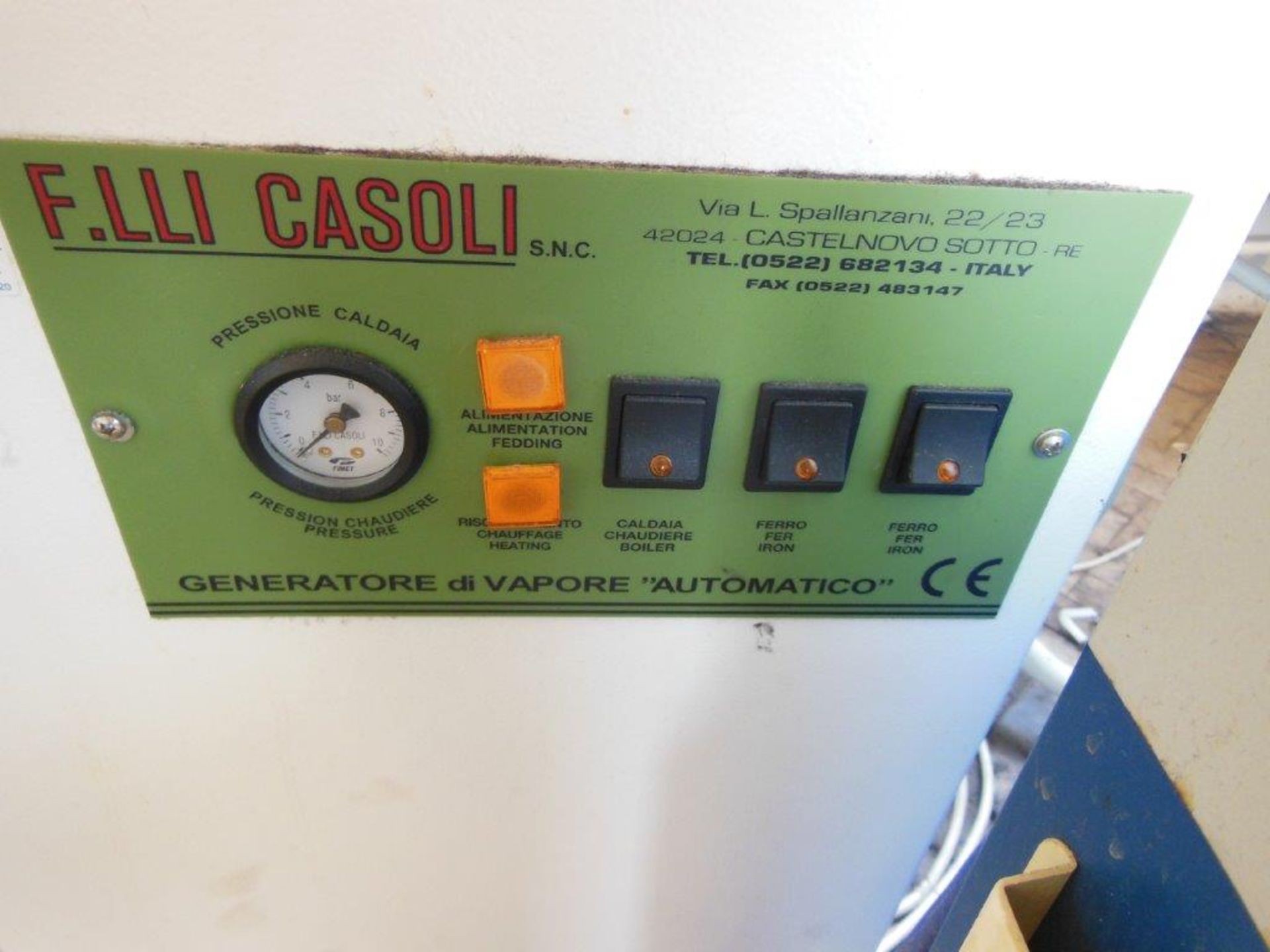 Cassoli Serie 2000 flatbed press, Cassoli double-iron boiler unit, three phase. NB: this item has no - Image 3 of 4
