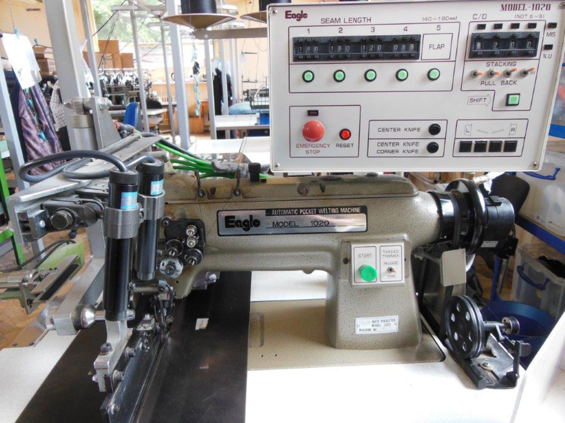 Eagle 1020 automatic pocket welting machine, single phase. NB: this item has no CE marking. The - Image 3 of 7