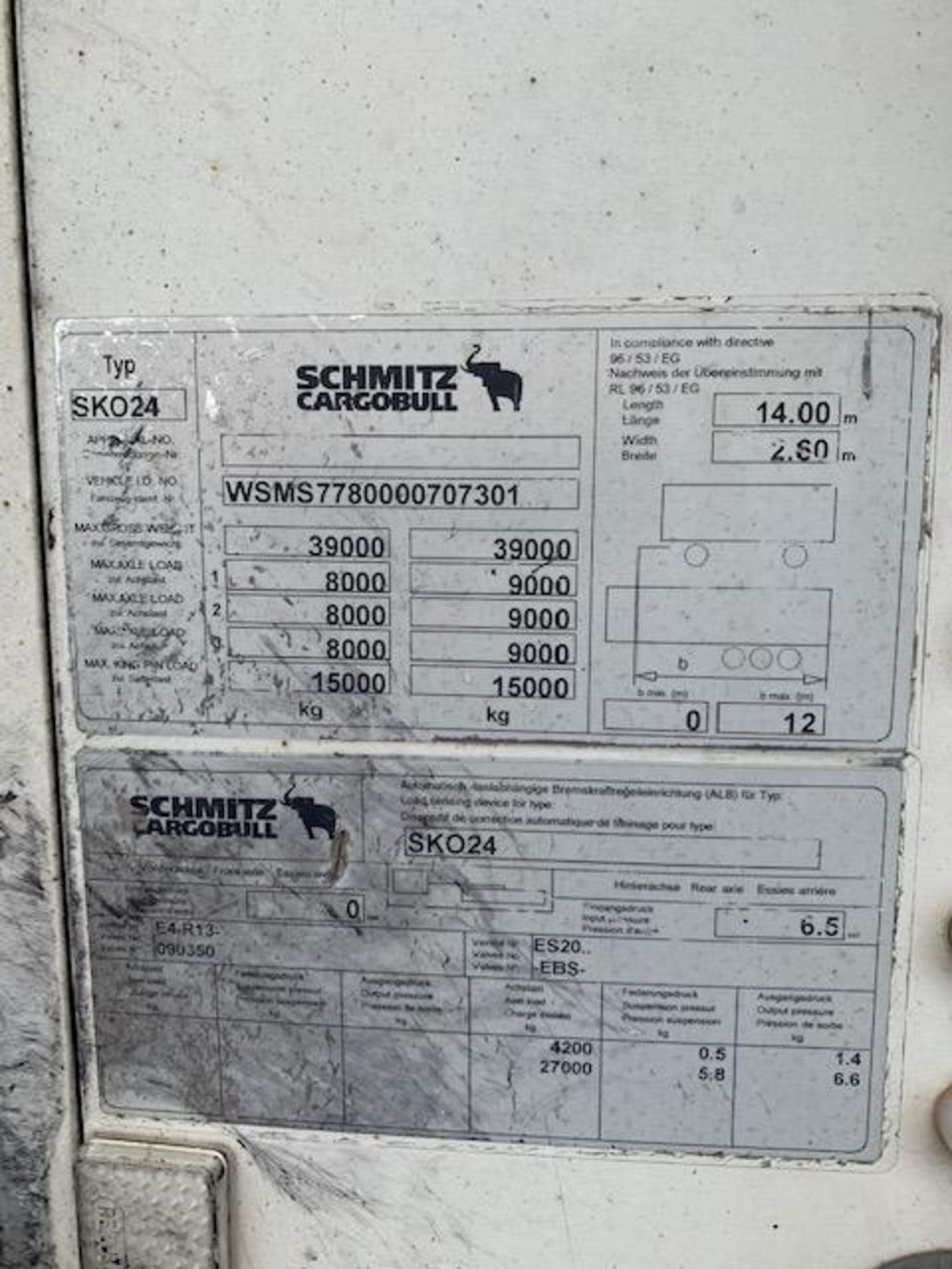 Schmitz Cargo Bull triple axle 14m vector 1850 logicold refrigerated trailer ID No. WSMS778000070730 - Image 10 of 10