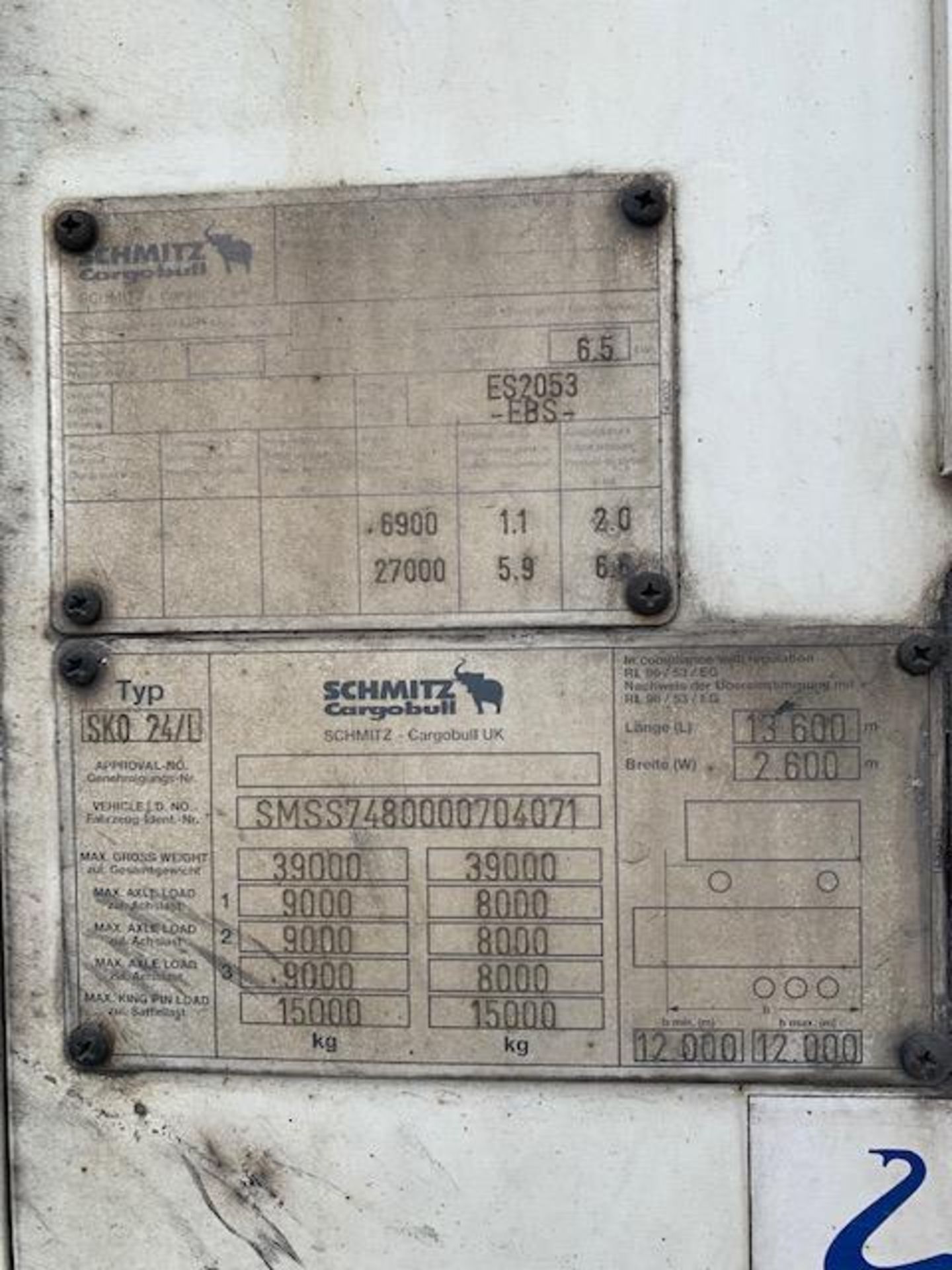 Schmitz Cargo Bull model Schmitz SK/024/L 14m thermoking refrigerated trailer Vehicle ID No: - Image 10 of 10